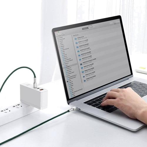 Кабель Baseus Cable USB-C to USB-C Cafule Metal 100W 1m Green (CATJK-C06) фото 5