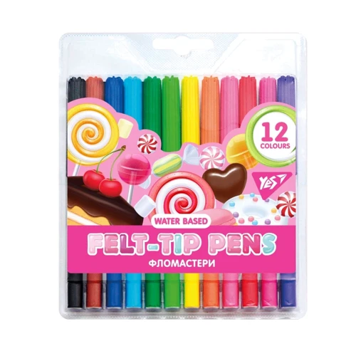 Фломастеры YES Sweet Cream 12 цветов (650472)