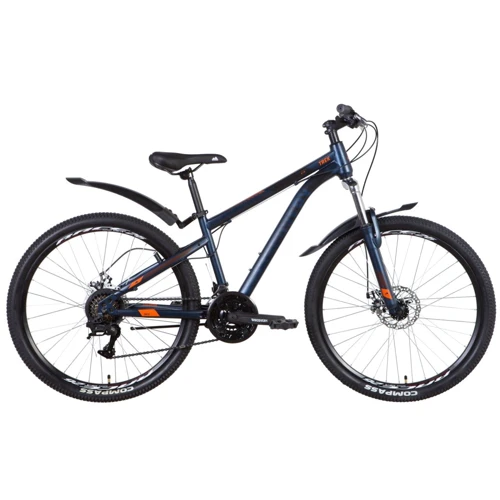 Велосипед Discovery TREK AM DD с крылом Pl 2022 ST 26" темно-серый с синим (OPS-DIS-26-470)