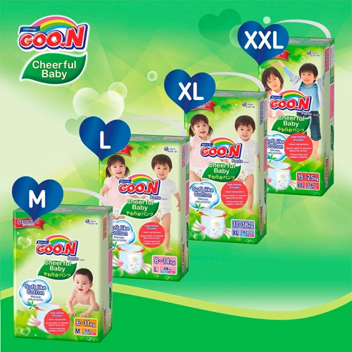 Трусики-подгузники Goo.N CHEERFUL BABY для детей (размер L, унисекс, 48 шт) (843285): Тип Подгузники-трусики