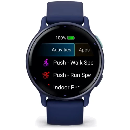 Смарт-часы Garmin Vivoactive 5 Metallic Navy Aluminium Bezel with Navy Case and Silicone Band (010-02862-12): Особенности Бесконтактная оплата, Компас, С большой автономностью, Водонепроницаемые, Металлический корпус
