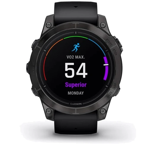 Смарт-часы Garmin Epix Pro (Gen 2) 47mm Sapphire Carbon Grey DLC Titanium with Black Band (010-02803-11): Дисплей 1.3 AMOLED (416x416)