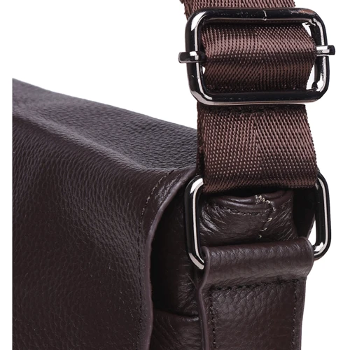 Чоловіча сумка планшет Borsa Leather коричнева (K17859-brown): Фактура матова, Зерниста