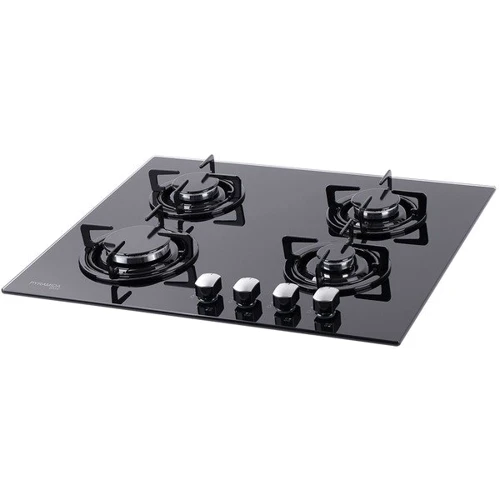 Варочная поверхность газовая Pyramida PFG 646 BLACK: Рабочая поверхность стекло (закаленное)