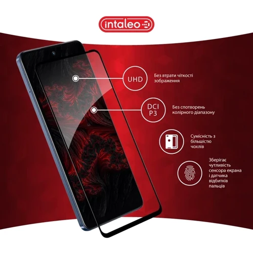 Intaleo Tempered Glass Full Glue Black for Infinix Hot 50 4G: Цвет черный