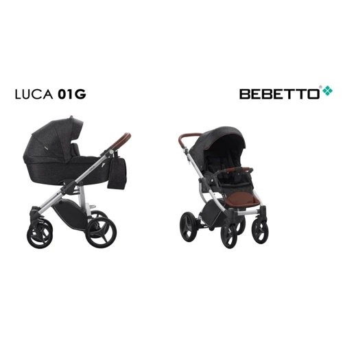 Универсальная коляска 2 в 1 Bebetto LUCA (01) графит (серая рама) (503.20.18.G01)