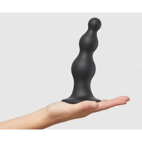 Насадка для страпона Strap-On-Me Dildo Plug Beads Black XXL