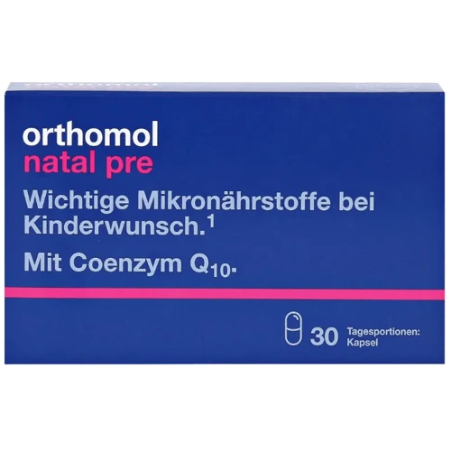 Orthomol Natal Pre Витаминный комплекс для подготовки к зачатию ребенка, во время беременности и кормления 30 капсул: Форма выпуска Капсулы