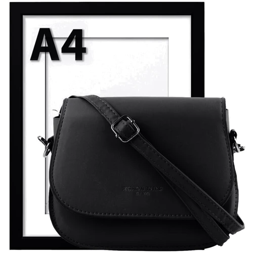 Женская сумка почтальонка Valiria Fashion черная (5DETAA6128-black): Фактура Матовая, Гладкая