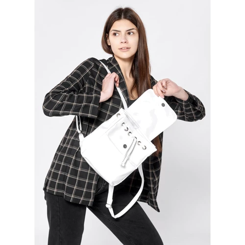 Женский рюкзак Sambag Loft MEN белый (22120008): Фактура Матовая, Гладкая