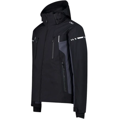 Гірськолижна куртка CMP Man Jacket Zip Hood (31W0337-U901) 58 чорна з капюшоном: Склад поліестер, Еластан