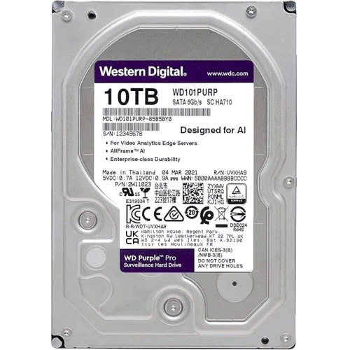 Внутренний жесткий диск WD Purple Pro Smart Video 10TB (WD102PURP) UA: Тип подключения SATA 3