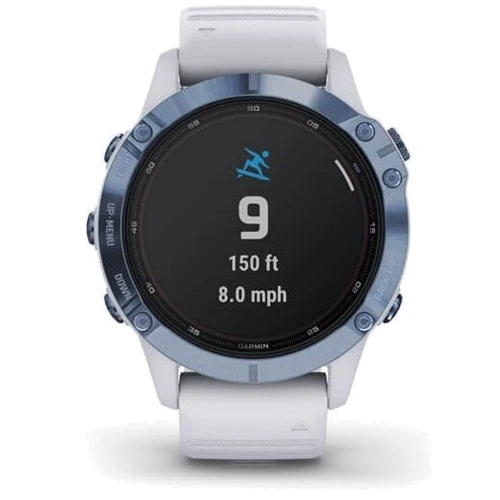 Смарт-часы Garmin Fenix 6 Pro Solar Edition Mineral Blue with Whitestone Band (010-02410-19/18): Материал ремешка Силикон