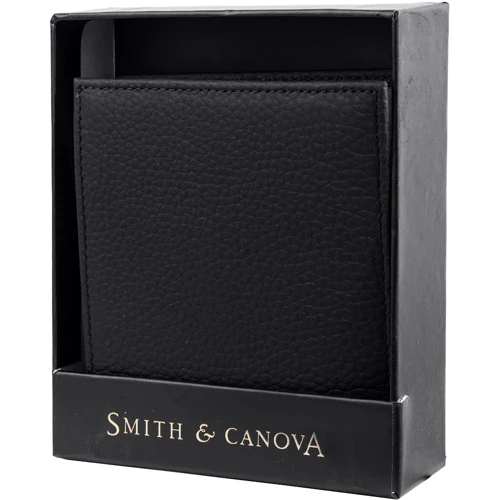 Чоловіче портмоне Smith & Canova чорне (FUL90013-black-tan): Матеріал Натуральна шкіра