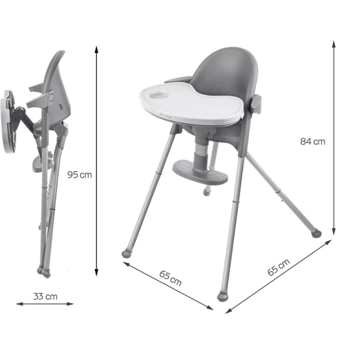 Стульчик для кормления 2 в 1 Kinderkraft Pini Gray (KKKPINIGRY0000) фото 9