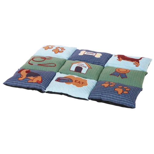 Матрац Trixie Patchwork 80х55 см голубой/зеленый с собачками (4011905370699)