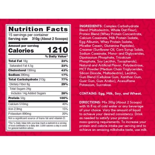 Гейнер BSN True-Mass 1200 4650 g / 15 servings / Vanilla Ice Cream: Пол Унисекс