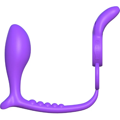 Эрекционное кольцо Ass-Gasm Vibrating Rabbit на пенис и мошонку с анальным стимулятором