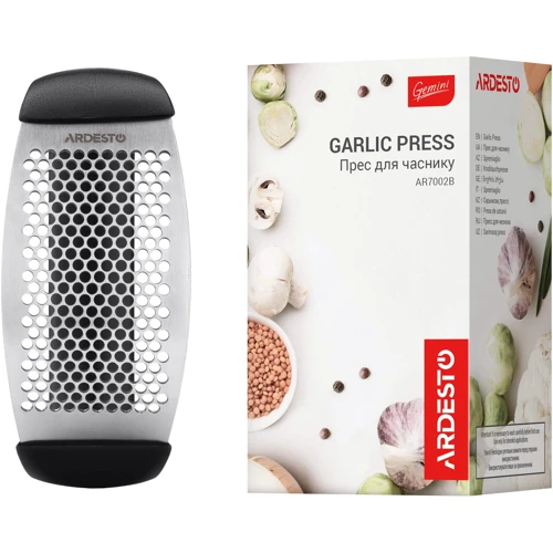 Прес для часнику Ardesto Gemini 12 см нержавіюча сталь пластик Чорний (AR7002B)