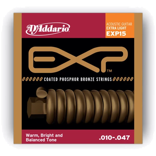Струна для гитар Струны D`ADDARIO EXP15 EXP PHOSPHOR BRONZE EXTRA LIGHT 10-47: Назначение Для акустической гитары