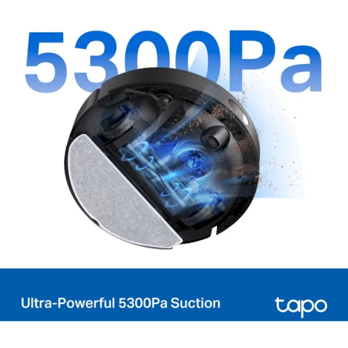 Робот уборщик TP-LINK Tapo RV30 Max: Дополнительно Построение карты передвижения, Низкий уровень шума, Система фильтрации HEPA, Удаленное управление, Умный, Мощный, Для маленькой квартиры, Для больших помещений, Возврат к уборке после подзарядки, Адап