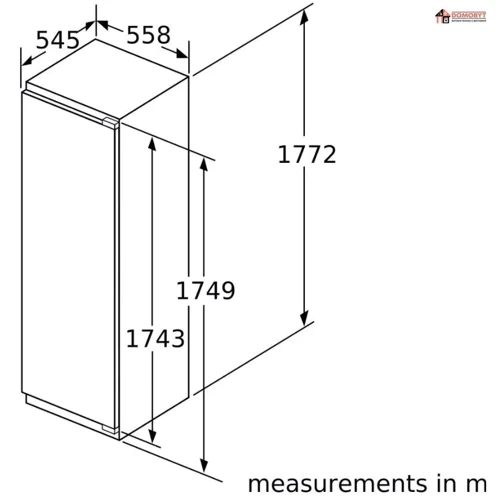 Встраиваемая морозильная камера Siemens GI81NACF0: Размеры 55.8х177.2х54.5 см