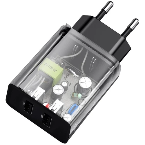 Зарядний пристрій Baseus USB Wall Charger Speed Mini 2xUSB 2.1A 10.5W Black (CCFS-R01): Кількість USB-портів 2