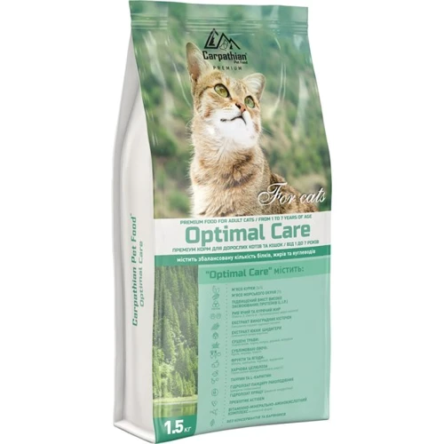 Сухой корм Carpathian Pet Food Optimal Care с курицей и морским окунем 1.5 кг (4820111140961)