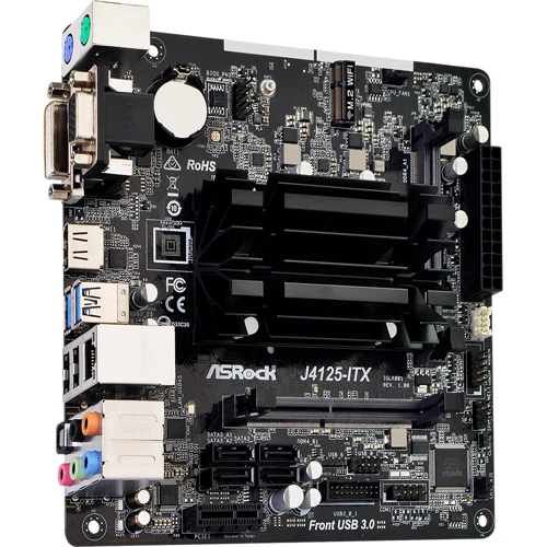 ASRock J4125-ITX: Роз'єми на платі SATA 3.0, M.2