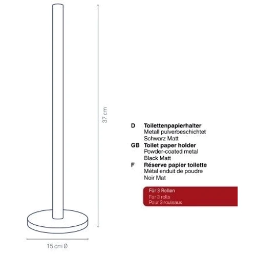 Держатель для туалетной бумаги KELA Carta черный 37х15 см (22825)