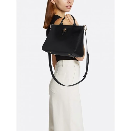 Женская сумка тоут Furla Palazzo S Tote черная (WB00345AX0732O6000): Тип ручки Со съемным ремнем, Плечевой ремень, Короткая ручка