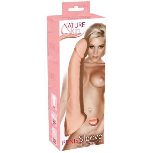 Насадка на член Nature Skin Penis Sleeve With Extension