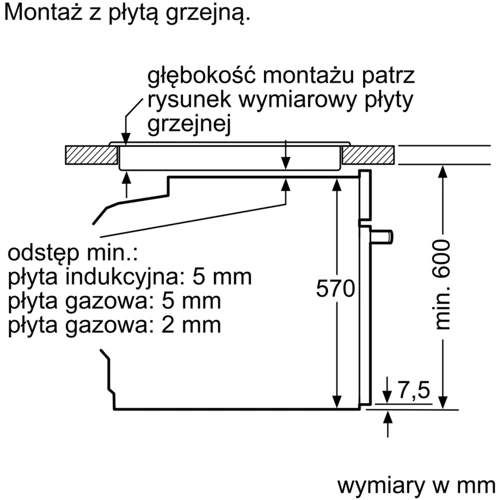 Духова шафа електрична Bosch HRG5584S1: Потужність підключення, Вт 3600