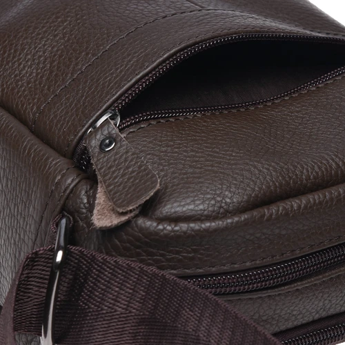 Мужская сумка планшет Borsa Leather коричневая (K11027-brown): Фактура Матовая, Зернистая