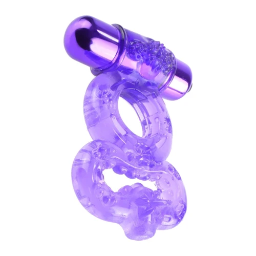 Эрекционное кольцо с вибрацией Infinity Super Ring Black, пурпурный