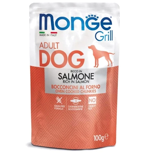 Вологий корм для собак Monge Dog Grill з лососем 0.1 кг (70013123)