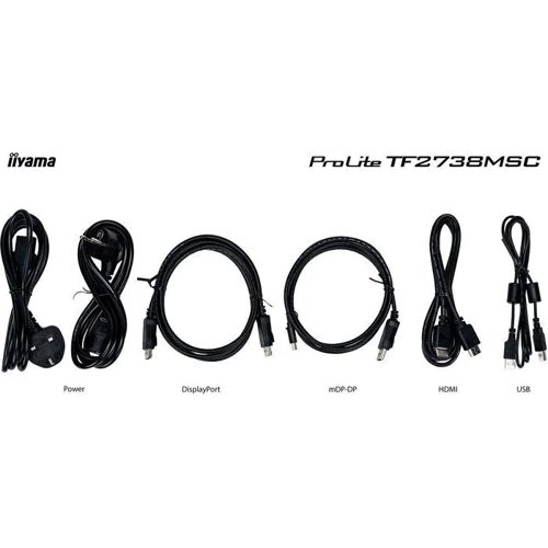 Монитор iiyama TF2738MSC-B1: Разъемы Выход на наушники, USB, DVI, HDMI, DisplayPort