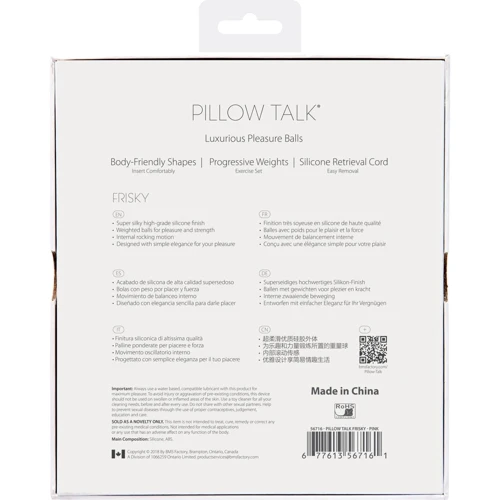 Роскошные вагинальные шарики PILLOW TALK - Frisky Pink с кристаллом Сваровски