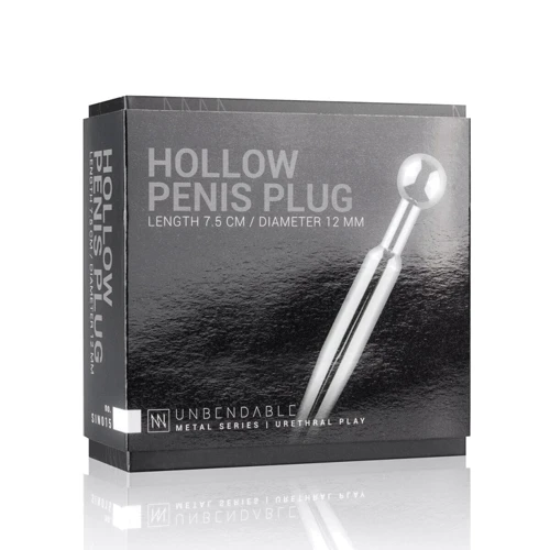 Полый уретральный стимулятор Sinner Gear Unbendable - Hollow Penis Plug (длина 7,5 см, диаметр 12 мм)