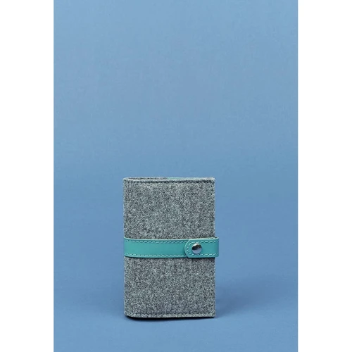 Женская обложка для паспорта BlankNote 1.1 бирюзовая (BN-OP-1-1-felt-tiffany): Формат кошелька Вертикальный