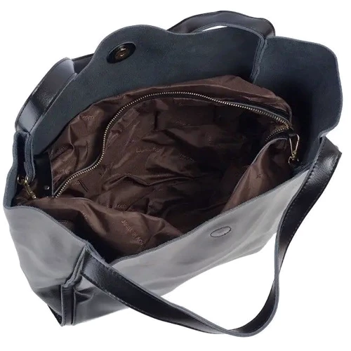 Женская сумка шоппер Borsa Leather черная (10251-black): Пол Женский