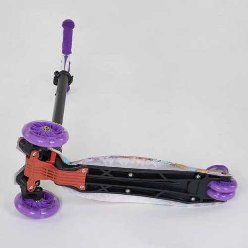 Самокат детский пластмассовый с алюминиевой трубкой руля + 4 колеса Purple/Black (74475): Тип колес литые