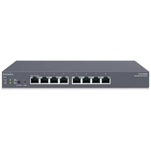 Мережевий комутатор EnGenius ECS1008P: Порти тільки Gigabit Ethernet (10/100/1000)