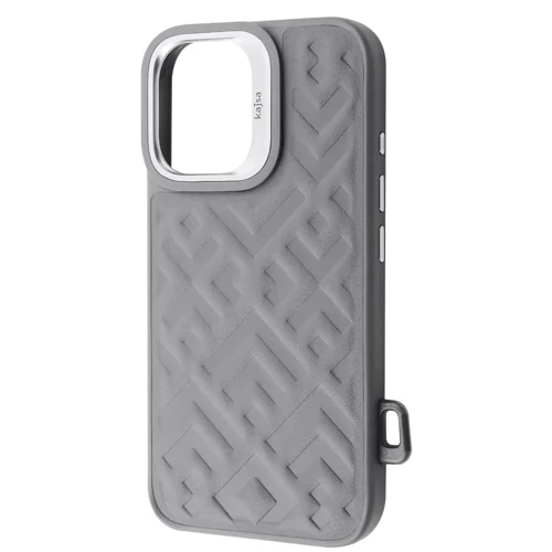Чехол для iPhone Kajsa Rhombus Collection with Magnetic Ring Gray for iPhone 16