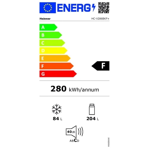 Холодильник HEINNER HC-V286BKF+: Тип xолодильник двухкамерный