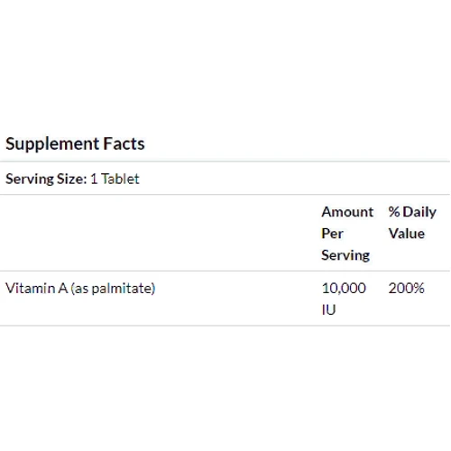 Nature's Plus, Vitamin A, 10,000 IU, 90 Tablets (NTP00981): Форма выпуска Таблетки