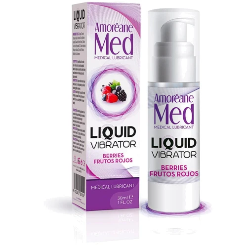 Лубрикант с эффектом вибрации Amoreane Med Liquid Vibrator Berries, 30 мл