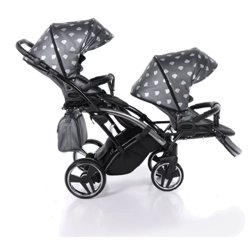 Универсальная коляска для двойни 2 в 1 Junama Glow Duo Slim 05, черный с золотым (J-G-DUOs-05): Пол ребенка Унисекс