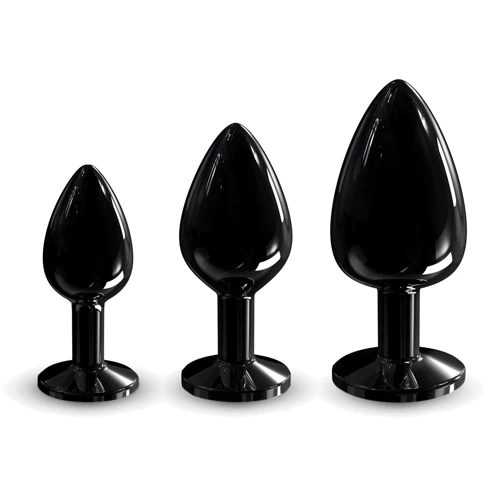 Металлическая анальная пробка с кристаллом Dorcel - Diamond Plug Black S