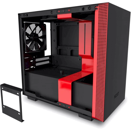 Корпус NZXT H210i Matte Black / Red (CA-H210I-BR): Матеріал передній панелі пластик